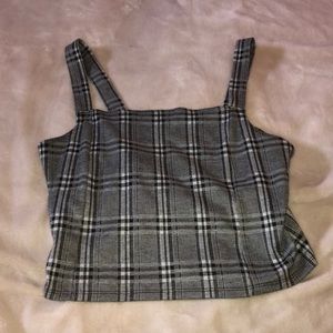 American Eagle Lattice Checkered Crop Top